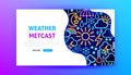 Weather Metcast Neon Landing Page Royalty Free Stock Photo