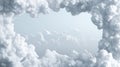 The weather meteo frame is realistic modern illustration of cirrus cumulus clouds isolated on a transparent background.