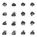 Weather, meteorology vector icons set