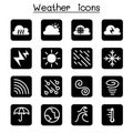 Weather, meteorology & Climate icon set Royalty Free Stock Photo