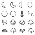 Weather and moon icons Vector illustration symbol