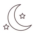 Weather night stars and moon line icon style