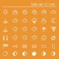 Weather pack line icons set. Meteorology. Weather forecast trendy design elements. Template for mobile app, web and