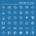 Weather pack line icons set. Meteorology. Weather forecast trendy design elements. Template for mobile app, web and