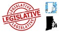 Grunge Legislative Stamp Seal and Stencil Climate Mosaic Map of Rhode Island State