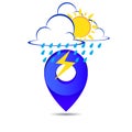 Weather pin pointer icon symbol Royalty Free Stock Photo