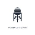 Weather radar station icon. simple element illustration. isolated trendy filled weather radar station icon on white background. Royalty Free Stock Photo