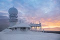 Weather radar station on the top of the mountain