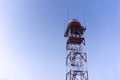 Weather radar on a tower against the sky Royalty Free Stock Photo