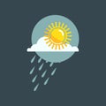Weather rainy cloudy icon vector.