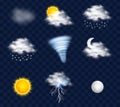 Weather realistic icons Royalty Free Stock Photo