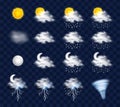 Weather realistic icons Royalty Free Stock Photo