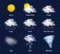 Weather realistic icons Royalty Free Stock Photo