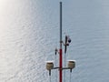 weather recording instruments in liguria against the sea Royalty Free Stock Photo