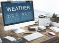 Weather Report Forecast Temperature Concept Royalty Free Stock Photo