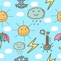 Weather seamless pattern