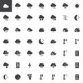 Weather seasons vector icons set