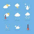 Weather set flat vector illustration