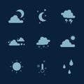 Weather set icon collection stock