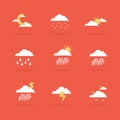 Weather set icon illustration vector flat