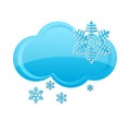 Weather snow cloud symbol blue color