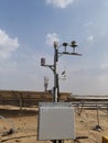 weather station is installed in solar plant for radiation measurement Royalty Free Stock Photo