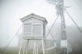 Weather Station in fog scene. meteorology Royalty Free Stock Photo