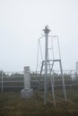 Weather Station instruments in fog scene. meteorology Royalty Free Stock Photo