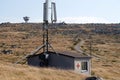 Weather station and old medical station on top of Vitosha mountain Bulgaria