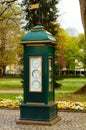 Weather station in the old spa gardens in Bad Soden am Taunus, Hesse, Germany. Royalty Free Stock Photo