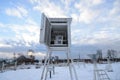 Weather station with recorders - hygrographs and thermography. Karelia, Russia