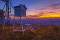 Weather station in sunset mountain Royalty Free Stock Photo