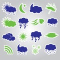 Weather stickers icons set eps10 Royalty Free Stock Photo