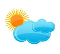 Weather symbol cloud and sun