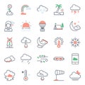 Weather Temperature flat Icons Pack Royalty Free Stock Photo