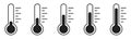 Weather temperature thermometer icon set. Vector thermometer symbol collection