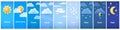 Weather template set. Realistic style. vector Royalty Free Stock Photo