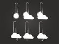 Weather Thermometers Icon Set