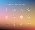 Weather thin line icon set Royalty Free Stock Photo