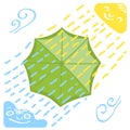 Weather with an umbrella as a symbol of protection from various weathers
