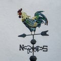 Weather vane with colored rooster