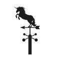 A weather vane in the form of a unicorn. Simple vector illustration on a white background Royalty Free Stock Photo