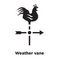 Weather vane icon vector isolated on white background, logo concept of Weather vane sign on transparent background, black filled