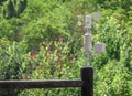 Weather vane marking the direction of the wind and anemometer (wind speed meter) Royalty Free Stock Photo