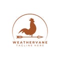 Weather vane, wind vane logo vector illustration template design, creative weathercock logo