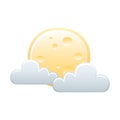 Weather moon and cloud night icon isolated image