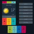 Weather widget in flat design style Royalty Free Stock Photo