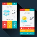 Weather widget in flat design style Royalty Free Stock Photo
