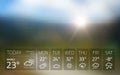 Weather widget template on nature sunset background