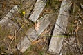 Weatherboard timber lying on the ground Royalty Free Stock Photo